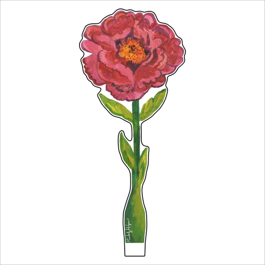 Carmine Peony Small Acrylic Flower