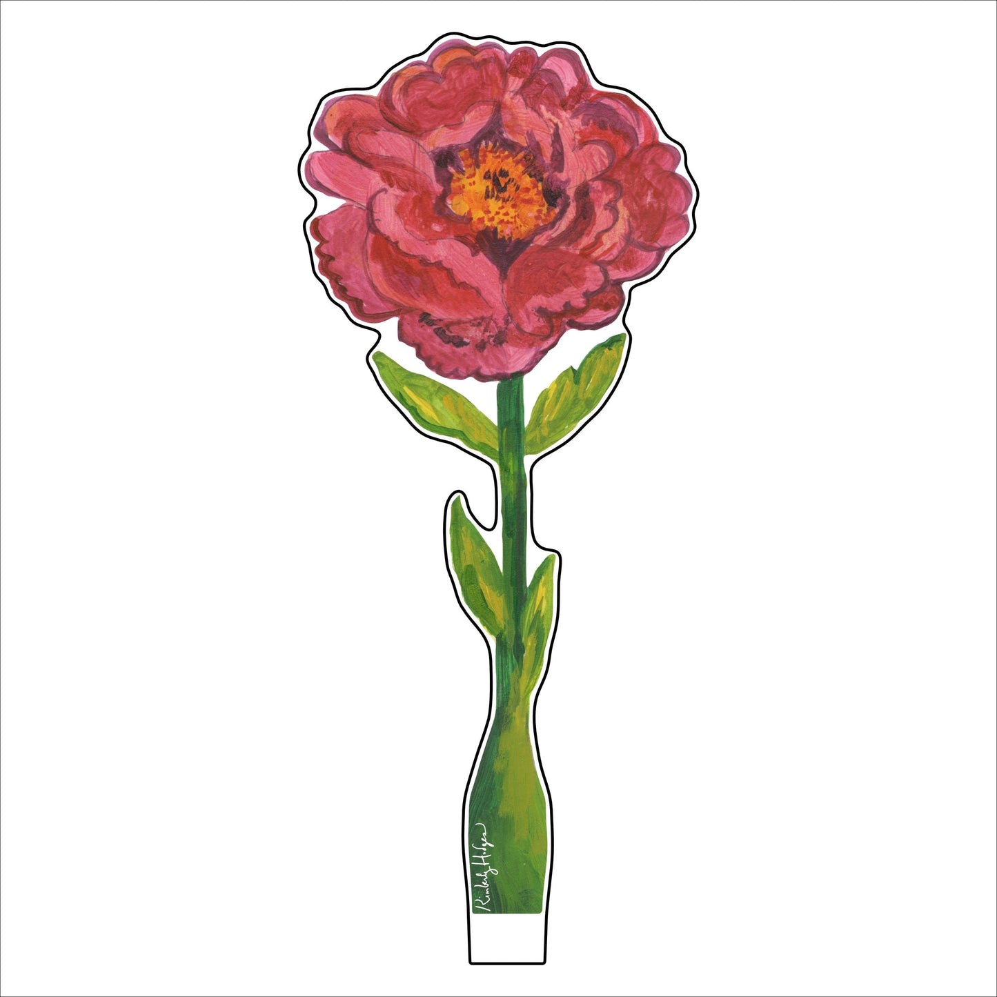 Carmine Peony Large Acrylic Flower