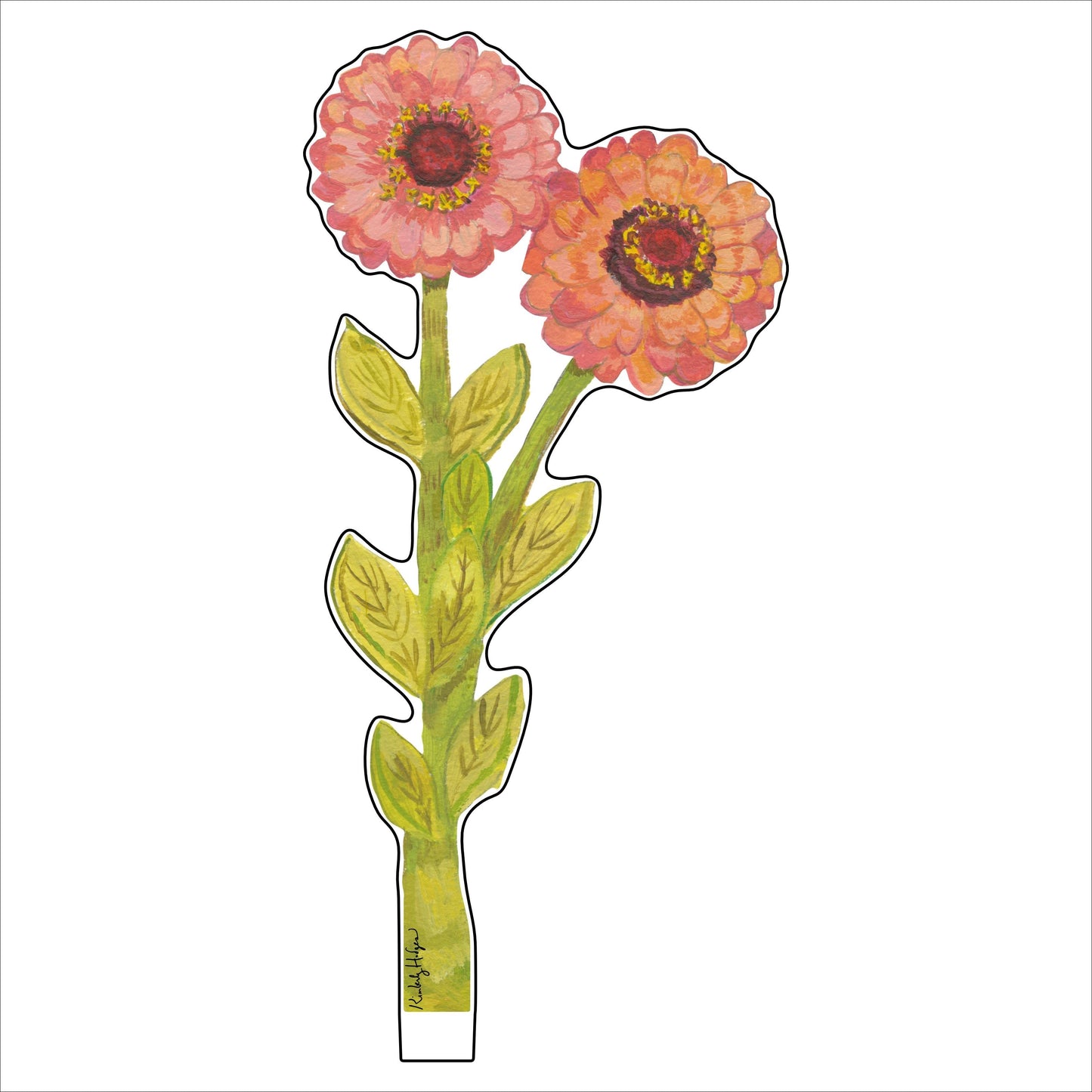 Double Zinnia Small Acrylic Flower