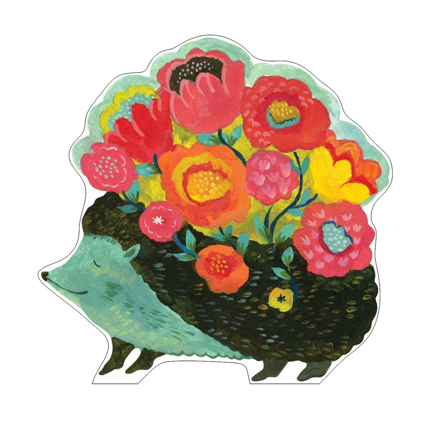 Hedgehog Blossoms Acrylic Cutout Shelfie 0.75 inch