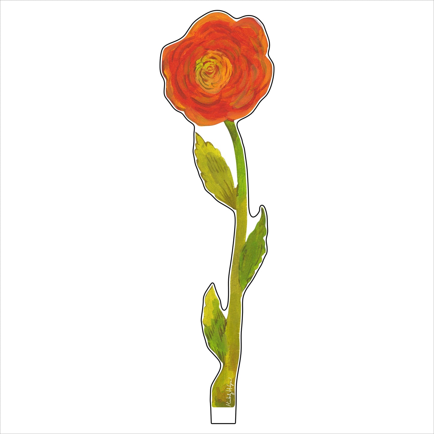 Orange Ranunculus Large Acrylic Flower