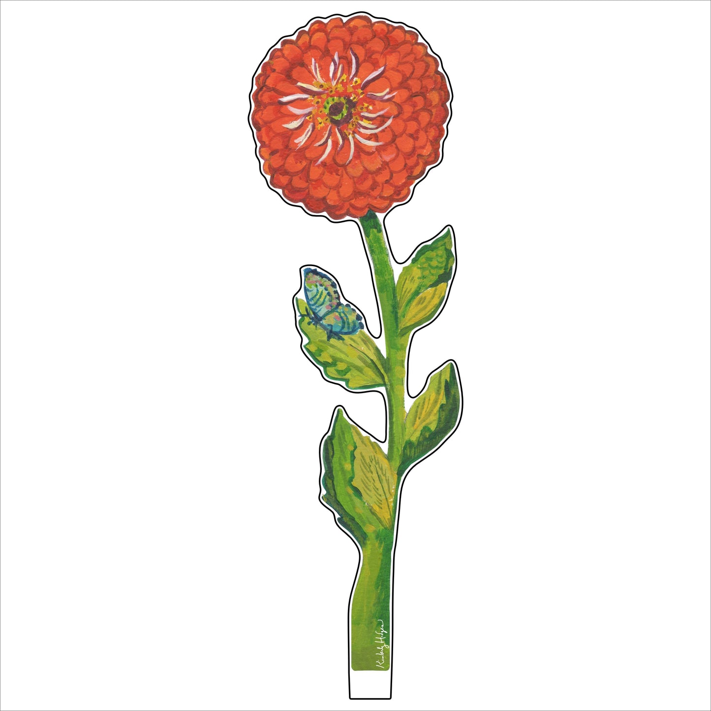 Red Zinnia Small Acrylic Flower