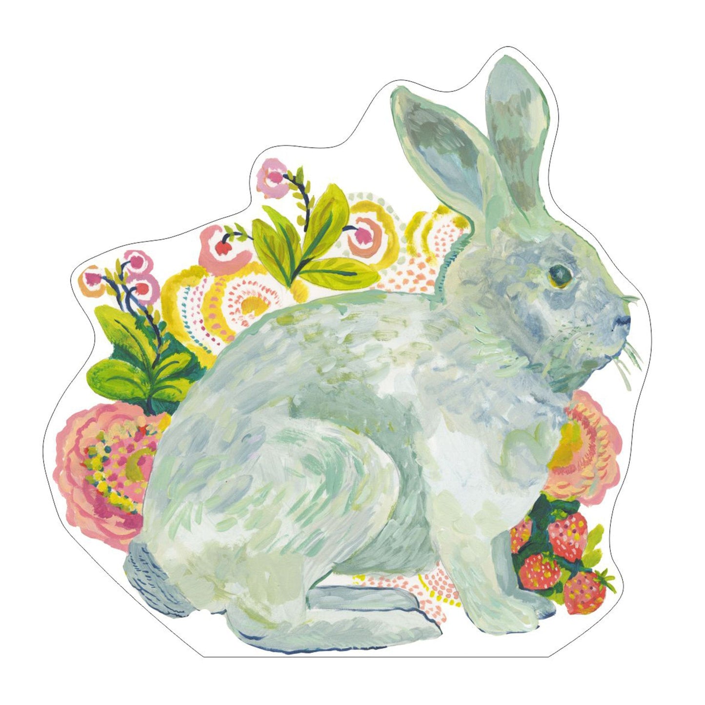 Strawberry Rabbit Mini Acrylic Cutout Shelfie 0.50 inch