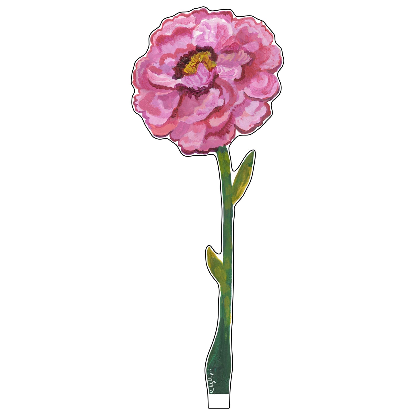 Tall Magenta Peony Small Acrylic Flower