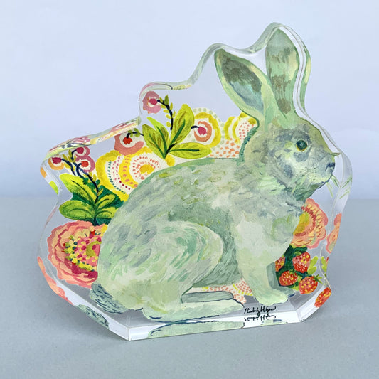 Strawberry Rabbit Acrylic Cutout Shelfie 0.75 inch